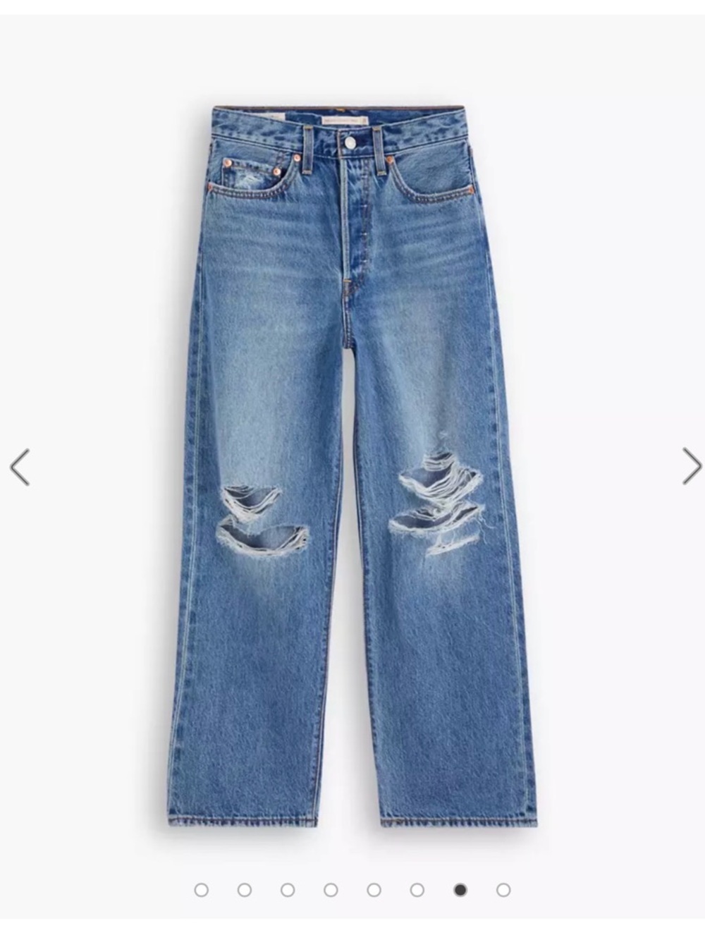 Levi's Cropped Distressed Straight Jeans in Light Blue - Picture 7 of 7